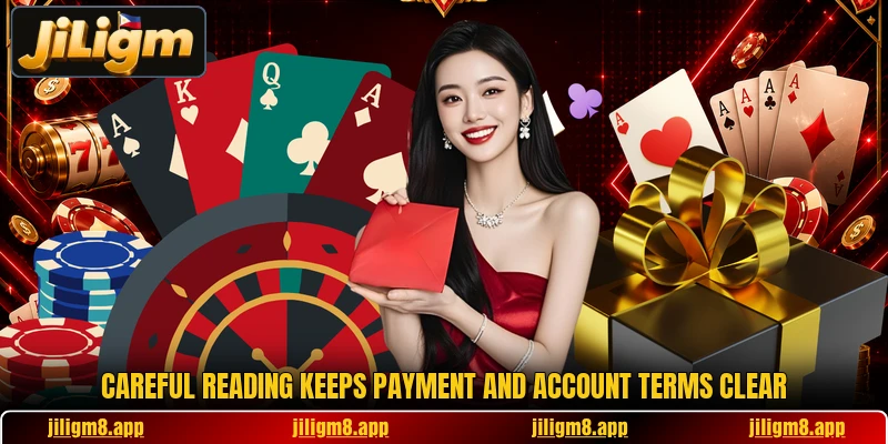 Careful reading keeps payment and account terms clear Careful reading keeps payment and account terms clear