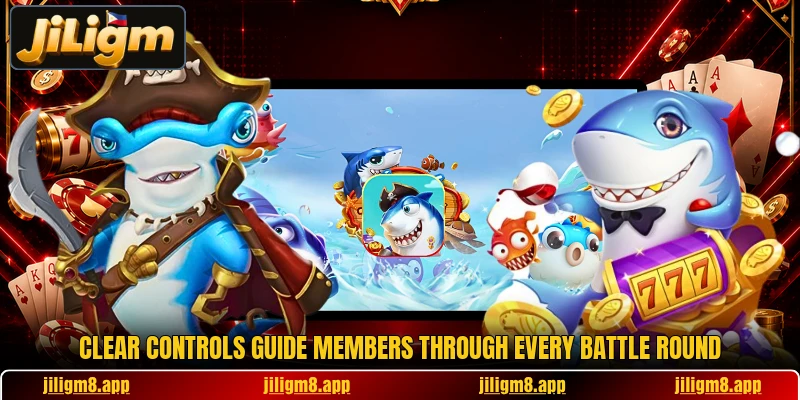 Clear controls guide members through every battle round
