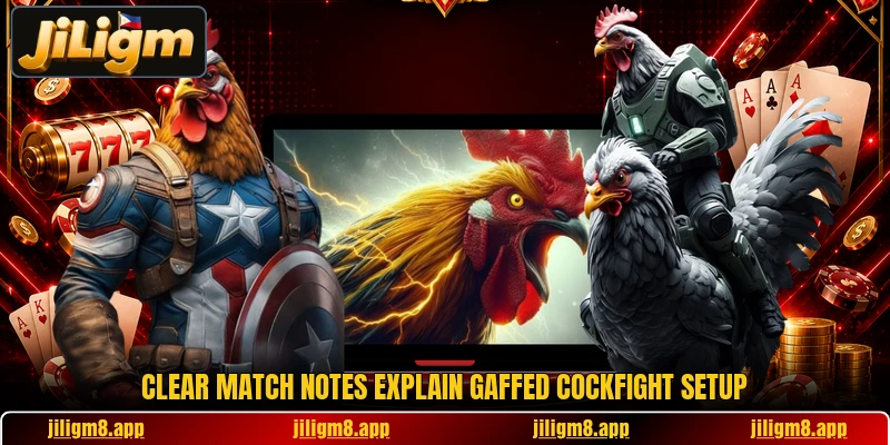 Clear match notes explain Gaffed Cockfight setup Clear match notes explain Gaffed Cockfight setup