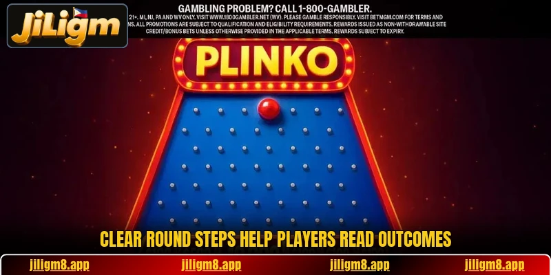 Clear round steps help players read outcomes