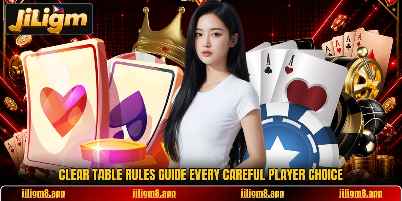 Clear table rules guide every careful player choice Clear table rules guide every careful player choice