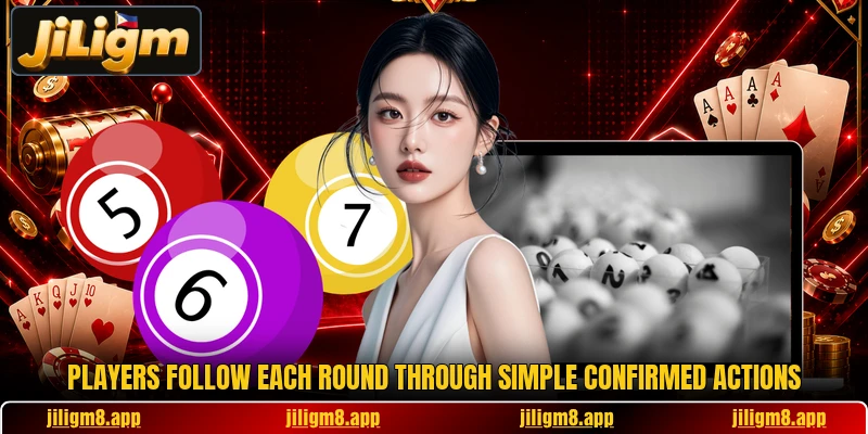 Players follow each round through simple confirmed actions