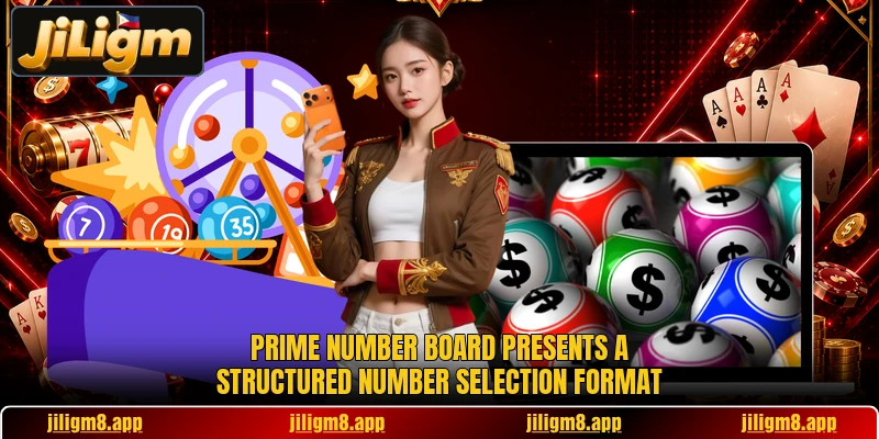 Prime Number Board presents a structured number selection format