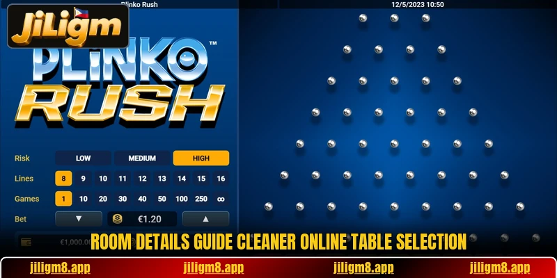 Room details guide cleaner online table selection