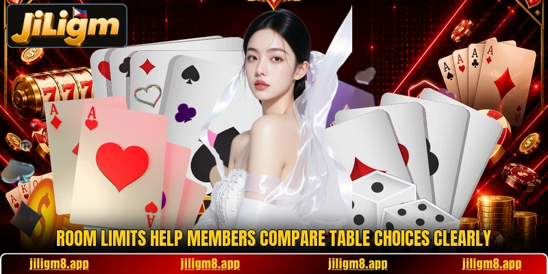 Room limits help members compare table choices clearly Room limits help members compare table choices clearly