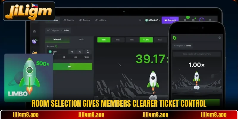 Room selection gives members clearer ticket control Room selection gives members clearer ticket control