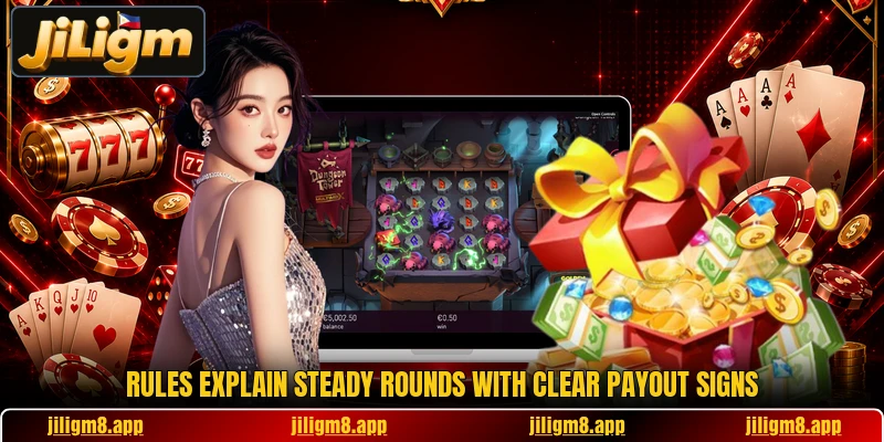 Rules explain steady rounds with clear payout signs