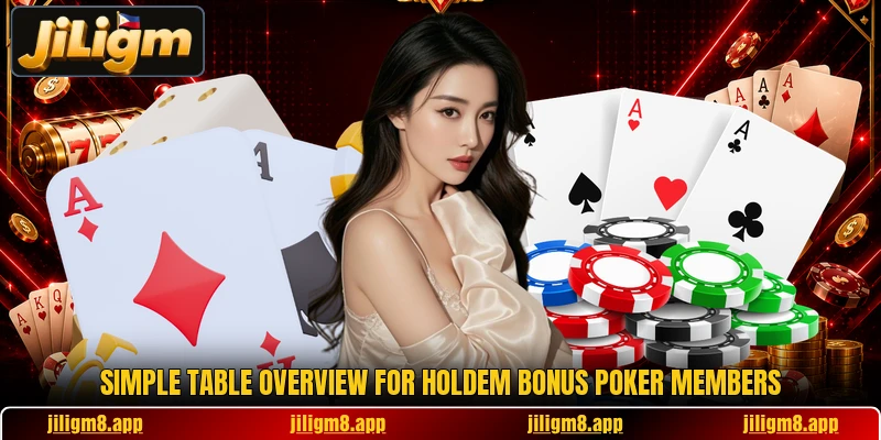 Simple table overview for Holdem Bonus Poker members Simple table overview for Holdem Bonus Poker members